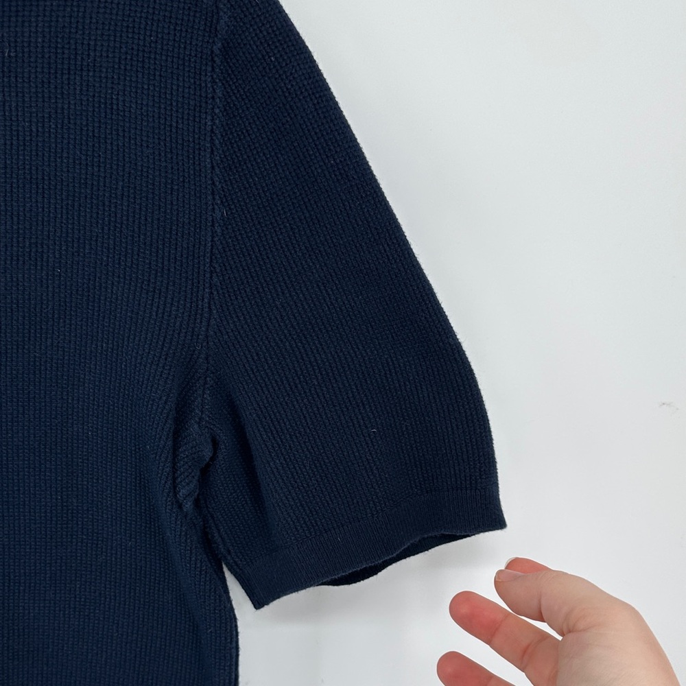 Reiss Men's Old Money Gentleman Retro Business Navy Short Sleeve Polo Shirt SzM - Picture 12 of 15